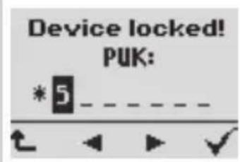 GRUNDIG Digta 422 - Entering the eight digits PUK - 1