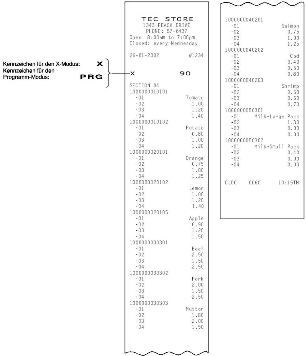 TEC MA-1535 - 5) Einfache PLU-Lesung - 1