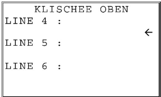KLISCHEE OBEN LINE 4 : ← LINE 5 : LINE 6 :