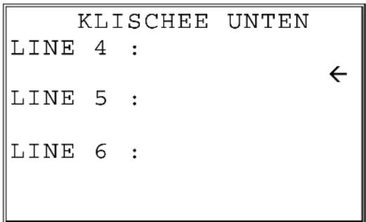KLISCHEE UNTEN LINE 4 : ← LINE 5 : LINE 6 :
