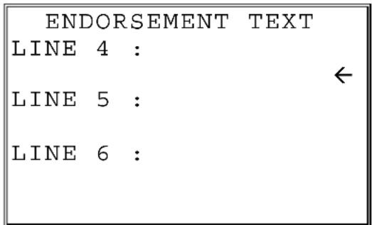 ENDORSEMENT TEXT LINE 4 : ← LINE 5 : LINE 6 :