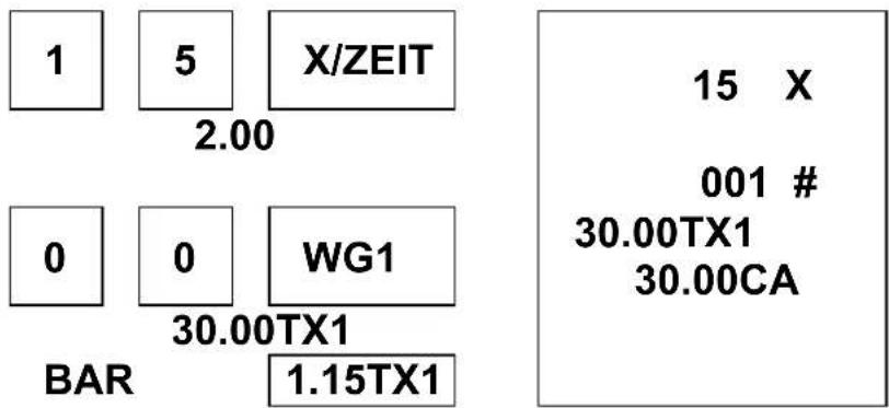 Sam4S ER-180 - MULTIPLIKATION EINER WG EINGABE - 1