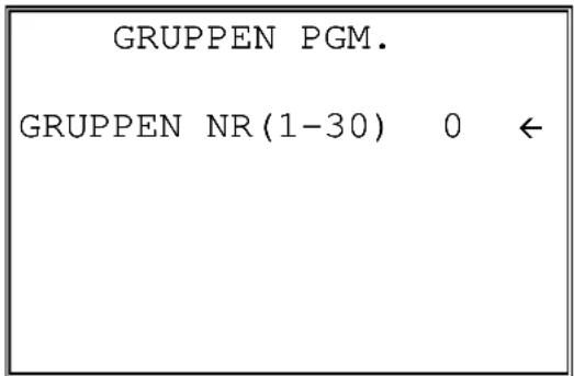 GRUPPEN PGM. GRUPPEN NR(1-30) 0 ←
