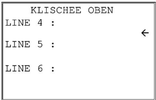 KLISCHEE OBEN LINE 4 : ← LINE 5 : LINE 6 :