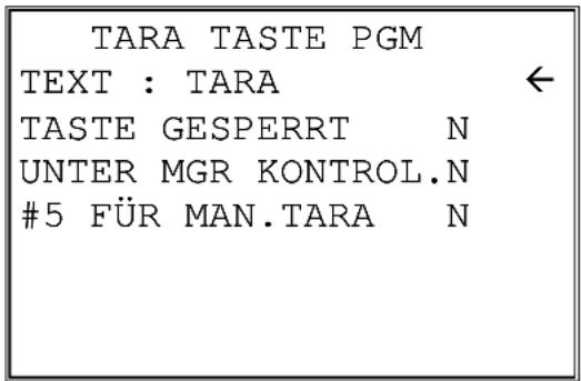 TARA TASTE PGM TEXT : TARA ← TASTE GESPERRT N UNTER MGR KONTROL.N #5 FÜR MAN.TARA N