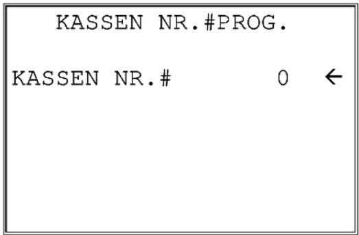 KASSEN NR.#PROG. KASSEN NR.# 0 ←