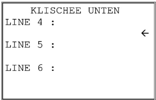 KLISCHEE UNTEN LINE 4 : ← LINE 5 : LINE 6 :