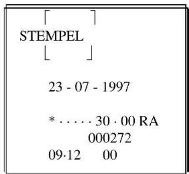 STEMPEL 23 - 07 - 1997 * . . . . . 30 · 00 RA 000272 09·12 00