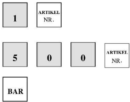 1 ARTIKEL NR. 5 0 0 ARTIKEL NR. BAR