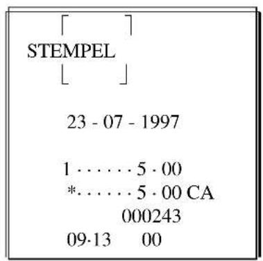 [ ] STEMPEL [ ] 23 - 07 - 1997 1 . . . . . . 5 . 00 *. . . . . . 5 . 00 CA 000243 09-13 00
