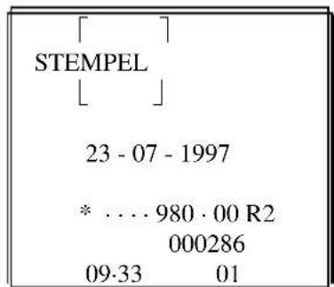 [ ] STEMPEL [ ] 23 - 07 - 1997 * . . . . 980 · 00 R2 000286 09-33 01