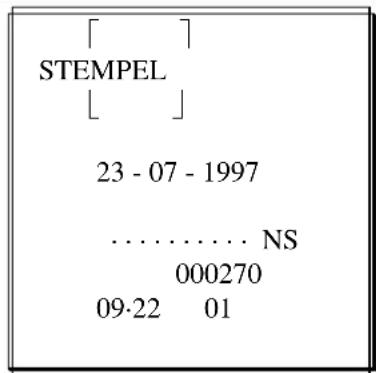 [ ] STEMPEL [ ] 23 - 07 - 1997 ............ NS 000270 09·22 01