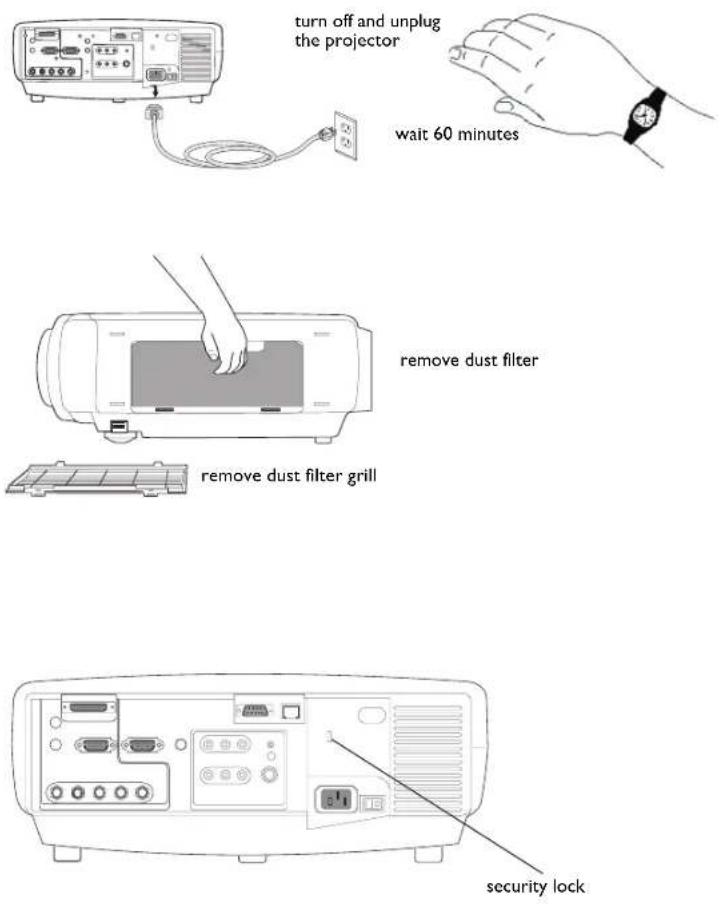 INFOCUS LP840 - Using the security lock - 1