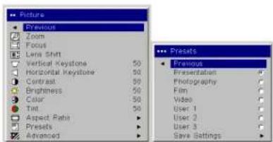 INFOCUS LP840 - Picture menu - 8
