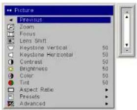 INFOCUS LP840 - Picture menu - 1