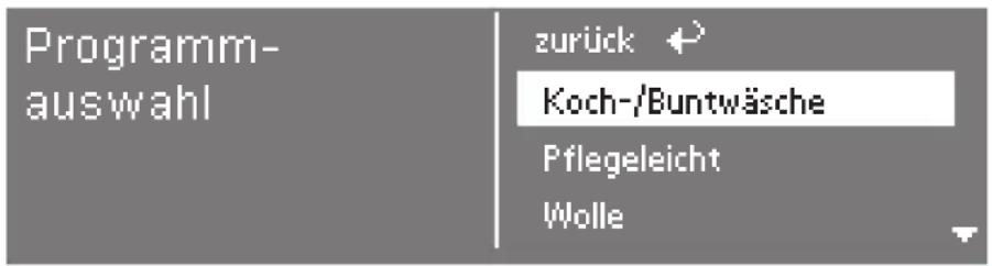 MIELE PT 7137 WP - Menü Programmauswahl - 1