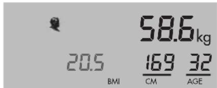 58.6 kg 20.5 16.9 32 BMI CM AGE