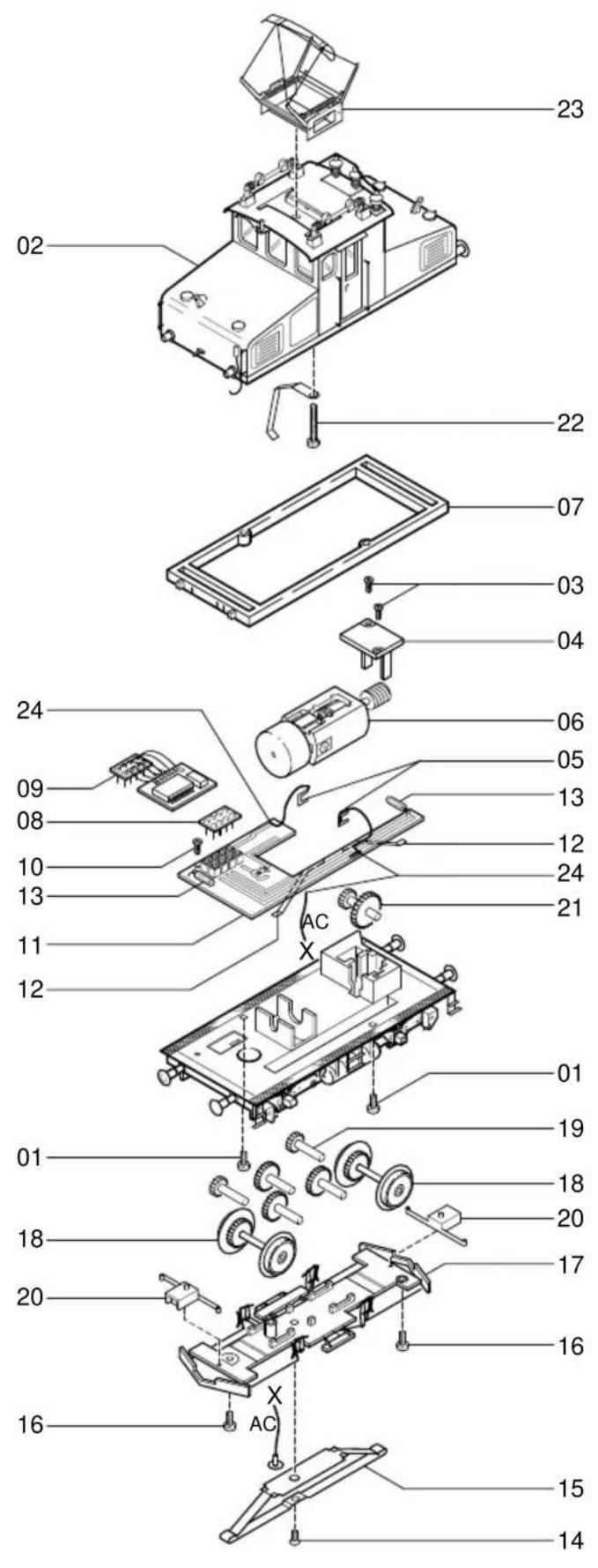 Brawa 0220 E 69 03 (HO) - Pantograph tauschen (Fig. 5) - 1