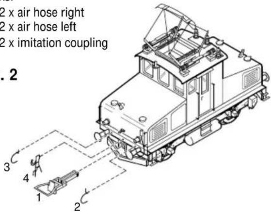 Brawa 0221 E 69 03 (HO) - Fitting additional parts (Fig. 2) - 1