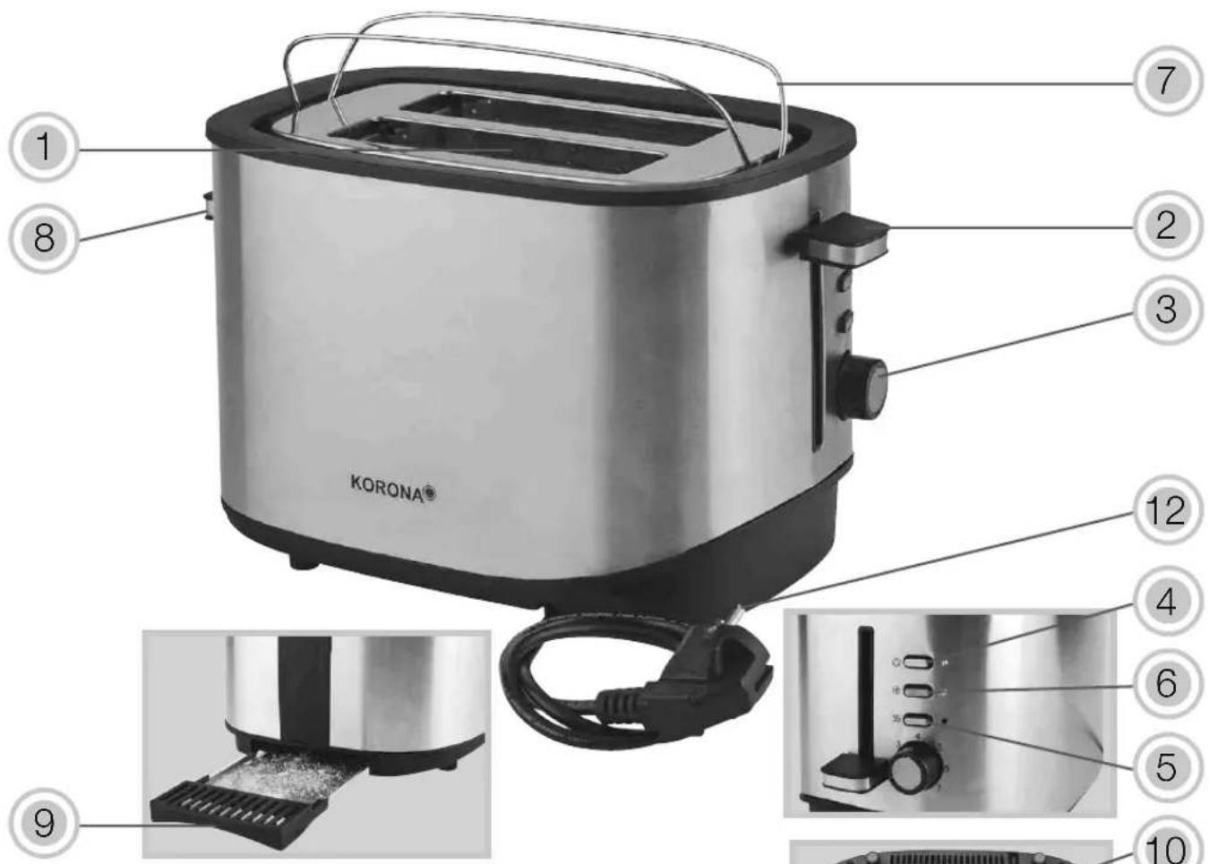 KORONA 21252 - Warnung! Zur Vermeidung von Verletzungen/ Beschädigungen des Gerätes, elektrischem Schock, eines Brandes und Verbrennungen. - 1