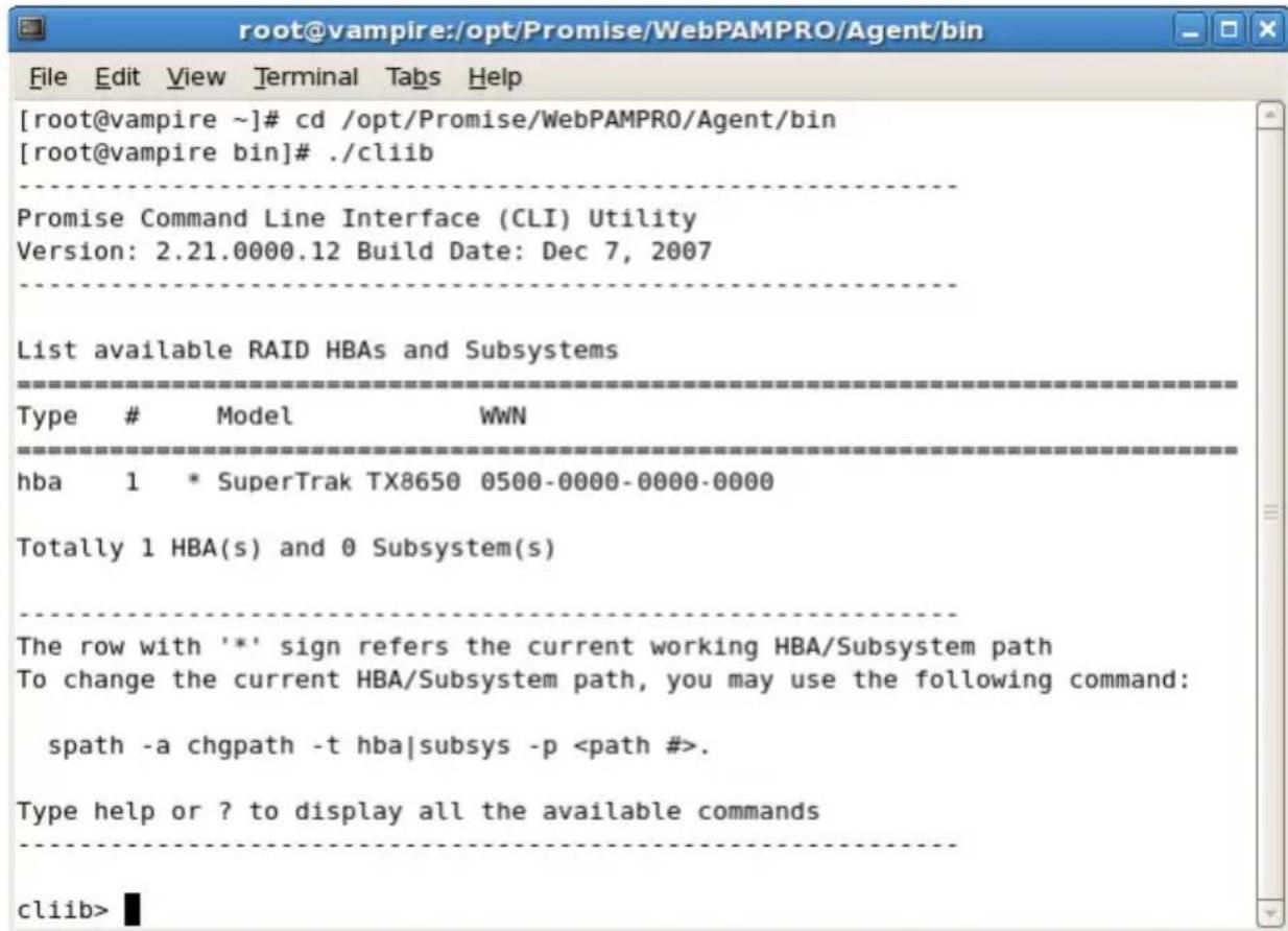 Promise Technology SuperTrack TX8658 - Opening the CLI on Linux - 1
