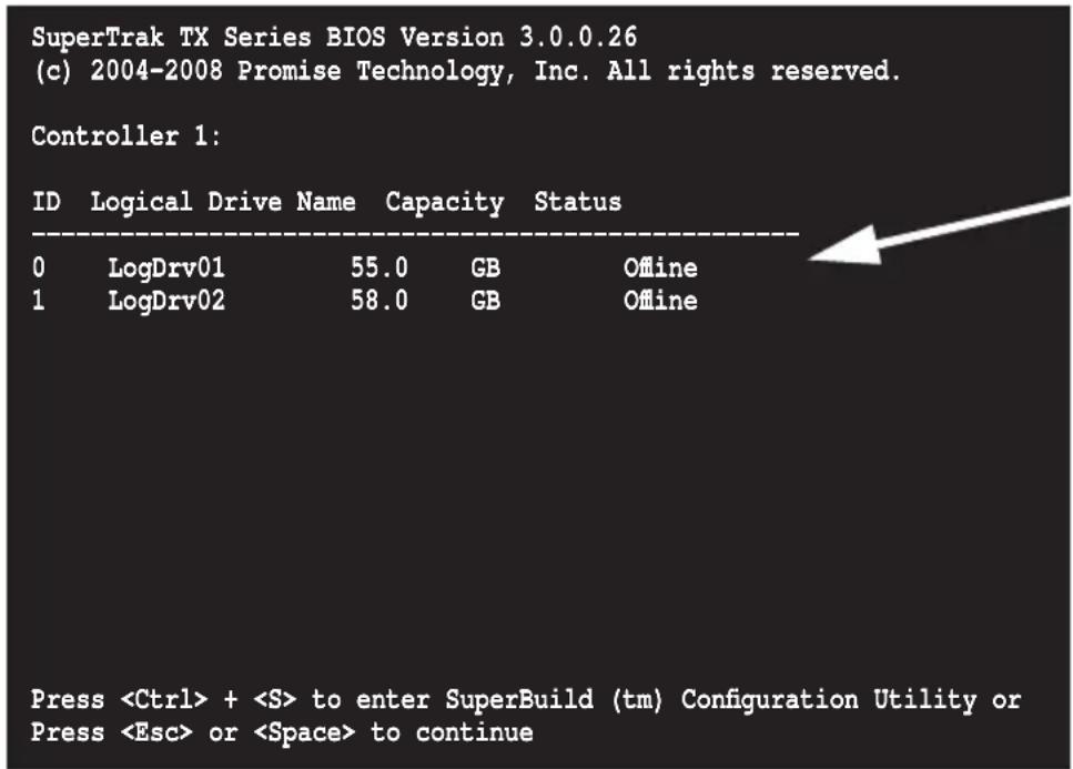 Promise Technology SuperTrack TX8658 - BIOS - 2