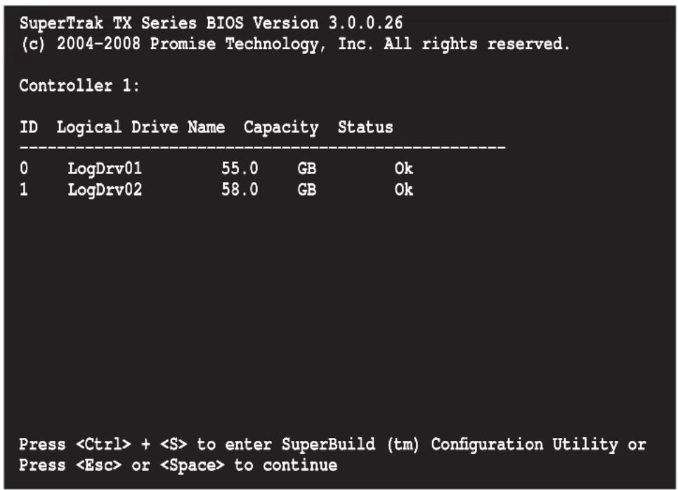 Promise Technology SuperTrack TX8658 - SuperTrak BIOS - 1