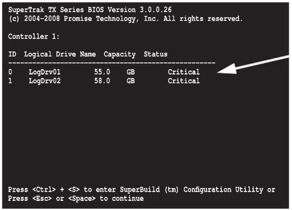 Promise Technology SuperTrack TX8658 - BIOS - 1