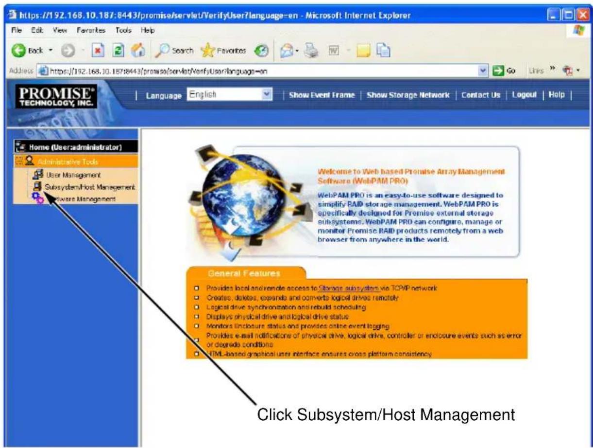 Promise Technology SuperTrack EX8658 - Setting up WebPAM PRO - 1