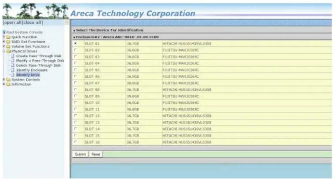 Areca ARC-1213-4I - Identify Drive - 1