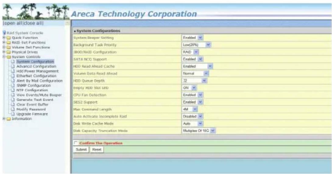 Areca ARC-1213-4I - System Config - 1