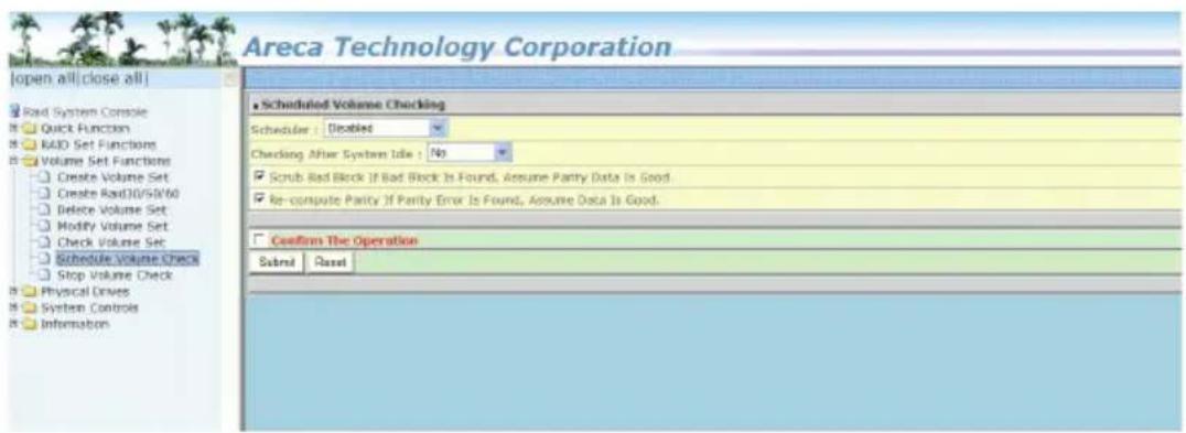 Areca ARC-1213-4I - Schedule Volume Check - 1