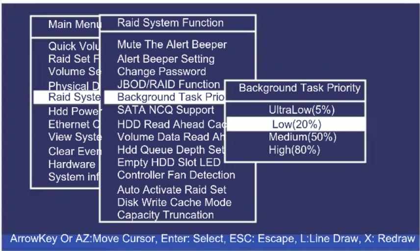 Areca ARC-1213-4I - Background Task Priority - 1