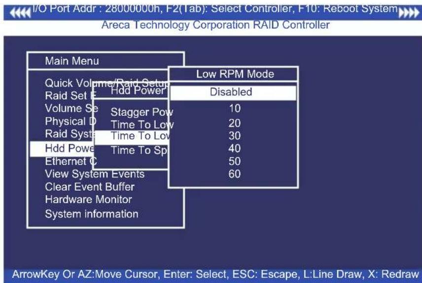 Areca ARC-1213-4I - Time To Low RPM Mode - 1