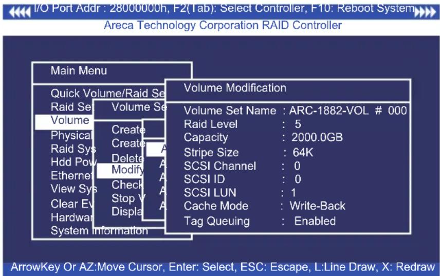 Areca ARC-1213-4I - Modify Volume Set - 1