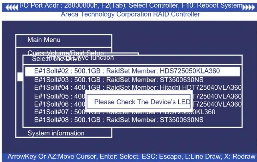 Areca ARC-1213-4I - Identify Selected Drive - 1