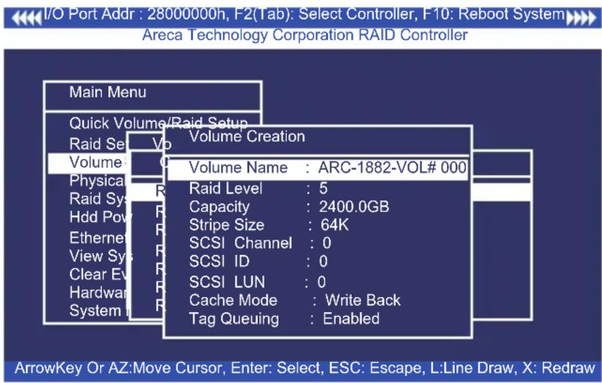 Areca ARC-1213-4I - Create Volume Set (0/1/10/3/5/6) - 2