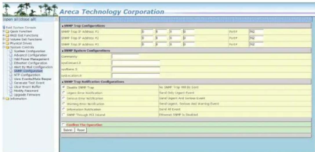 Areca ARC-1213-4I - SNMP Configuration - 1