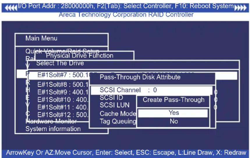 Areca ARC-1213-4I - Create Pass-Through Disk - 1