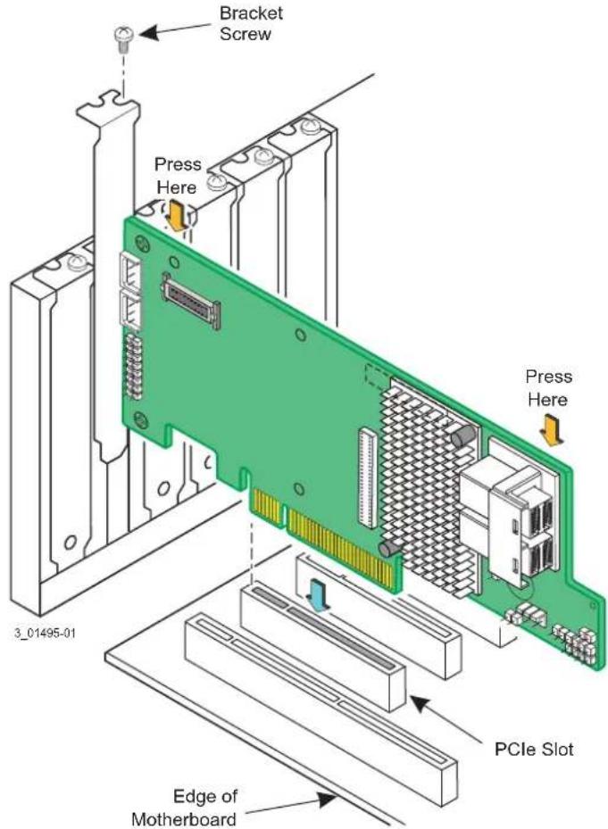 Bracket Screw Press Here Press Here 3_01495-01 PCIe Slot Edge of Motherboard