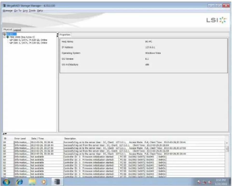 ASUS PIKE II 3008-8i - MegaRAID Storage Manager 窗口 - 1