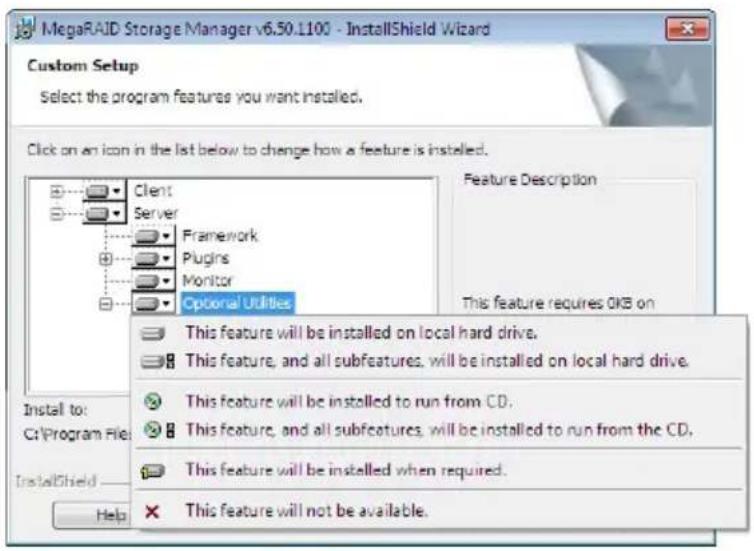 ASUS PIKE II 3008-8i - 在 Microsoft Windows 操作系统中安装 MegaRAID Storage Manager 软件 - 4