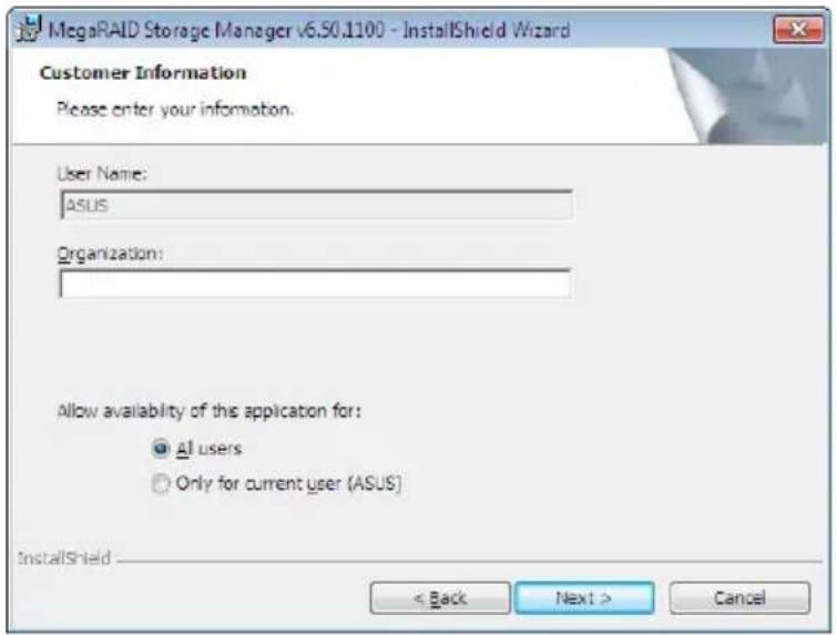 ASUS PIKE II 3008-8i - 在 Microsoft Windows 操作系统中安装 MegaRAID Storage Manager 软件 - 1