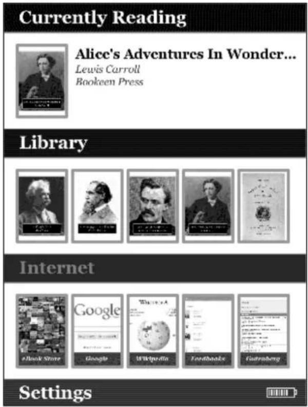 Cybook Orizon - The home page - 1