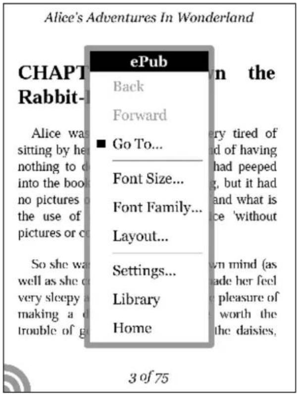 Cybook Orizon - The Contextual Menu - 1