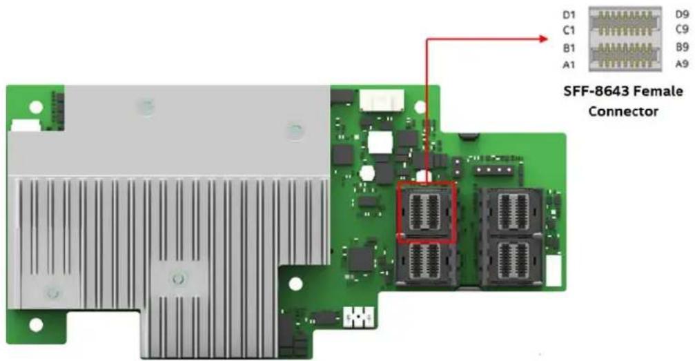 D1 D9 C1 C9 B1 B9 A1 A9 SFF-8643 Female Connector