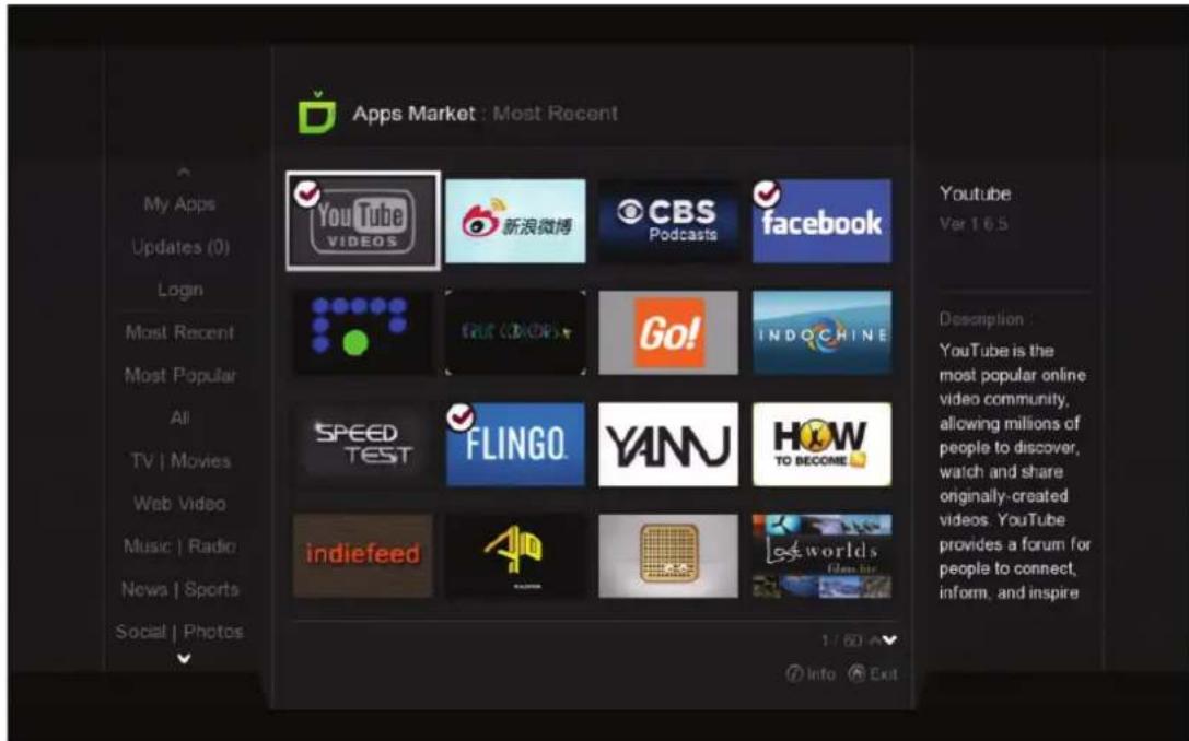 POPCORN HOUR A-400 - Apps Markt - 2