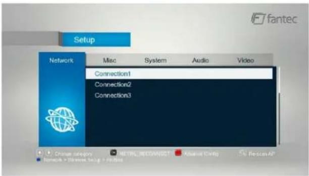 Setup Network Misc System Audio Video Connection1 Connection2 Connection3 Chinese category NETRAL REDIRECTS Advanced TCP/IP Rescale AP Network > Windows Setup > BIOS