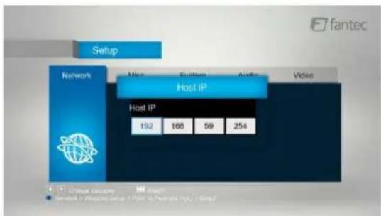 fantec Setup Network Host IP Host IP 192 168 59 254 Internet Network / Webging setup / Web to Premiums ASP - Web