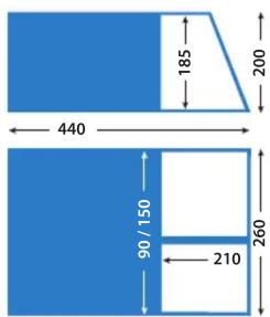 185 200 440 90 / 150 210 260